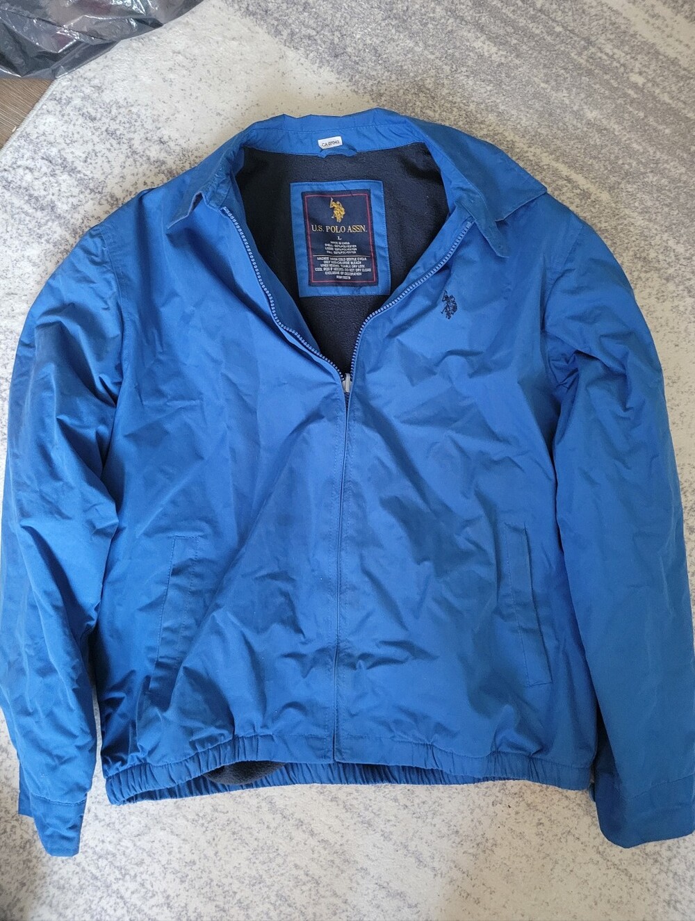 U.S. Polo Assn. Men's Bright Blue Lightweight Zip-Up Jacket